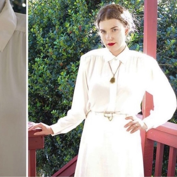 CREAM 40's Vintage Blouse Evan PICONE size:14 - Picture 5 of 14